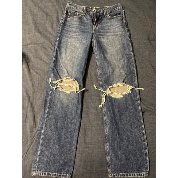 Levi's Low Pro Straight Distressed Jeans Women's Size 26 - Picture 1 of 3